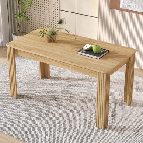 Table de salle à manger rectangulaire – Style moderne minimaliste – Structure robuste à quatre pieds – Finition chêne – Dimensions 116x65x75 cm (1/5)