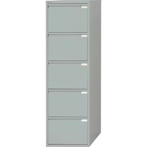 Bisley Filing Cabinet with 5 Lockable Drawers - Goose Grey (1/3)