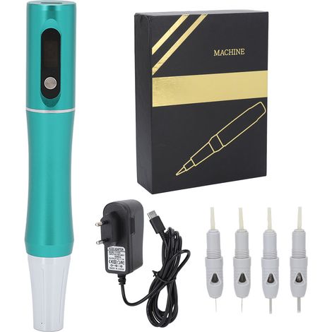 Machine à microblading professionnelle en alliage d'aluminium, stylo tatouage sourcils lèvres eye-liner, prise UE 100-240V vert (1/5)