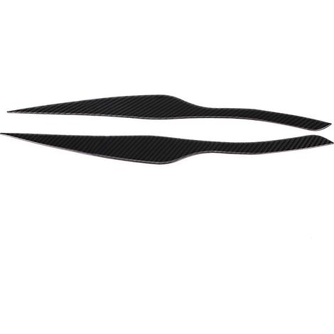Paire de couvre-sourcils en fibre de carbone pour phares BMW Série 3 E90 E91 2006-2011 - accessoires design noir pour pare-chocs avant, garniture élégante de paupière de phare. (1/4)