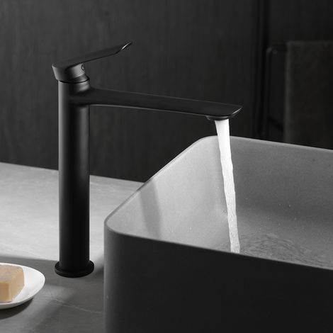 Imex -  Grifo Monomando Lavabo Caño Alto Negro Serie  Ural (1/2)