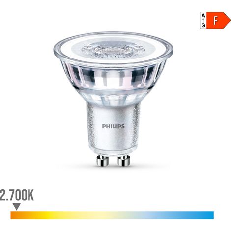 BOMBILLA GU10 LED 4,6W 390lm 2700K LUZ CALIDA Ø5x5,4cm PHILIPS (1/4)