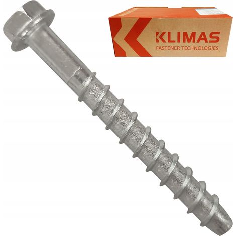 Vis Béton Klimas, 8 x 80 mm, Tête Hexagonale À Rondelle, Fixation Lourde, Boîte 50 Pièces (1/5)