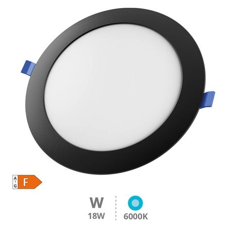 Downlight empotrable LED redondo Belur 18W 6500K Negro