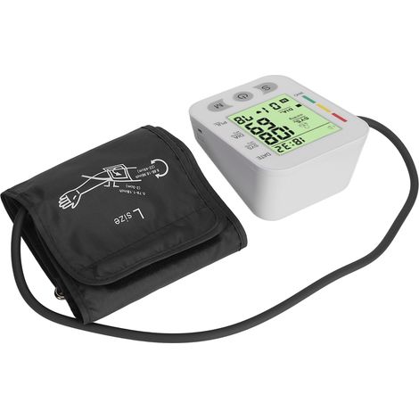 Tensiomètre automatique au bras, grand écran LCD, mesure précise de la fréquence cardiaque numérique, brassard inclus, sans diffusion en anglais. (1/5)