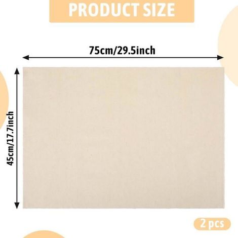 Chiffon À Pain - Lin Naturel - 75 x 45 cm - Antiadhésif - Réutilisable - Lot De 2 (1/5)