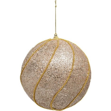 Maxi-Kugel mit Glitter D.15cm Polystyrol gold - Feeric lights & christmas