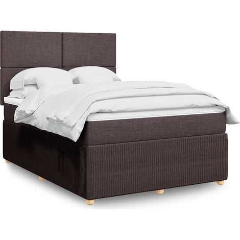 Boxspringbett mit Matratze Dunkelbraun 140x190 cm Stoff vidaXL (1/5)