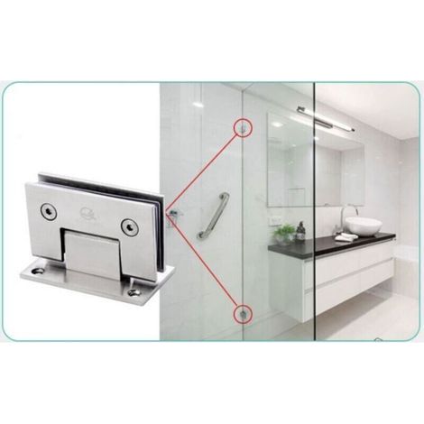 pair Clip de salle de bains en acier inoxydable moulé avec précision à 90 degrés, charnière de salle de douche d'hôtel noir mat, clip de porte en verre noir (1/3)