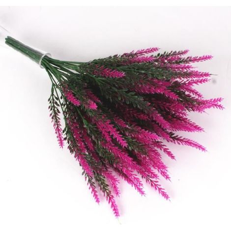 Fausses Fleurs Artificielles, 5 Pièces Plante Simulée Fleur Jardinage Décoration de Mariage (Rose Rose) (1/4)