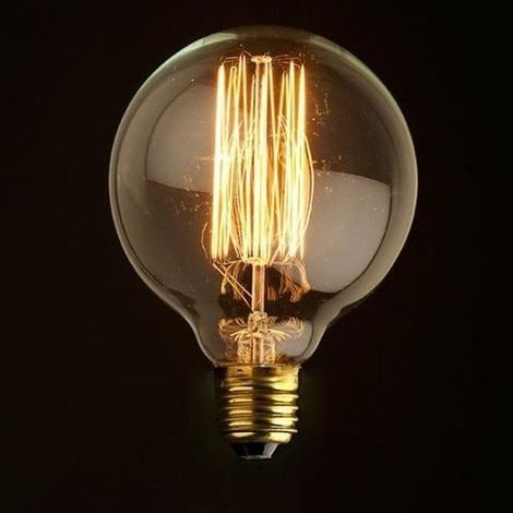 Ampoule ronde E27 filament incandescente 40W - Blanc chaud - Ampoule rétro vintage (1/3)