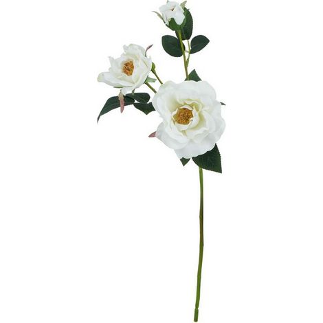 The Natural Garden Collection Tea Rose (Single Stem Flower) - Plastic - Height 60 cm - White