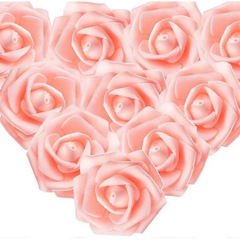 100 roses blanches artificielles, fleurs de 7 cm, décoration de tête de fleurs blanches pour banquets de mariage, accessoires de cheveux blancs (1/5)