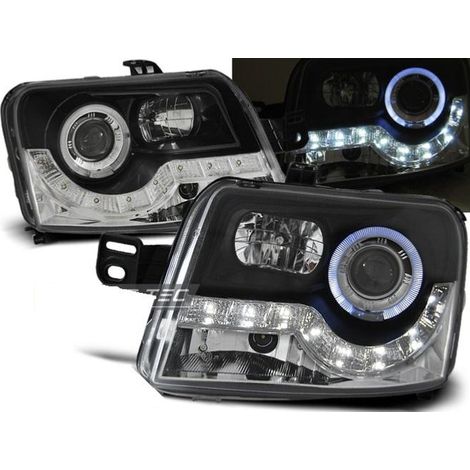 Paire de feux phares Fiat Panda 03-08 Daylight led noir-27361296