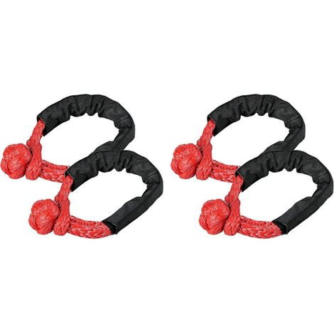 cordes de remorquage souples rouges à manille, en fibre synthétique, pour pièces automobiles, capacité de charge de 38 000 lb. (1/5)