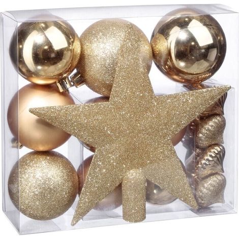 Goldener Weihnachtsbaumschmuck-Set 20 cm (1/2)