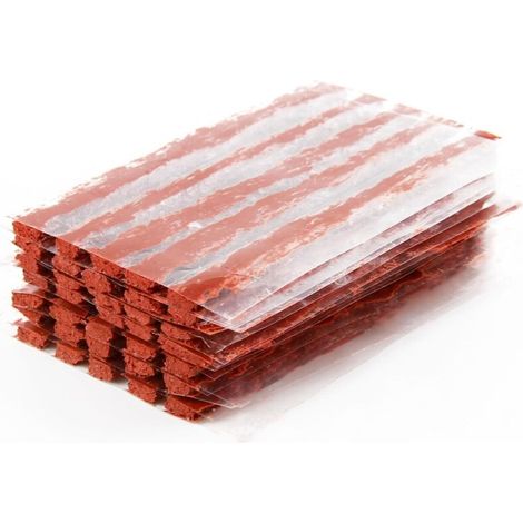 60pcs Bandes de Réparation de Pneu Meche Pneu Crevaison, Kit Reparation Pneu Voiture Réparation Pneu Tubeless Caoutchouc Naturel, pour Voiture, Moto, Vélo, Camionnette (1/5)