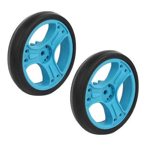 150mm 6 inch diameter plastic single wheel pulley roller blue 8mm x 25mm (1/4)