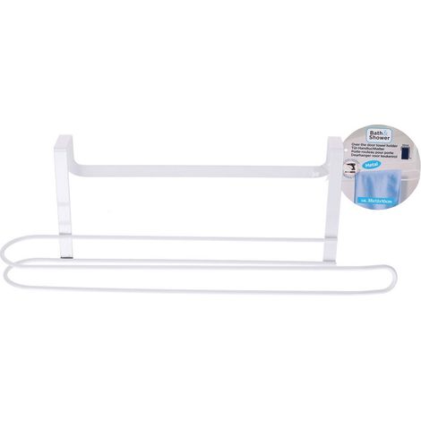 Porte-serviettes mural pour porte de salle de bain et de douche 35 x 9,5 x 12 cm