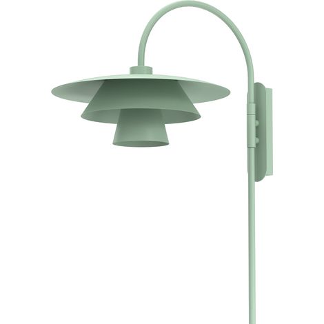 Applique murale décorative triple abat-jour verte mat Plato Luminex E27 15W