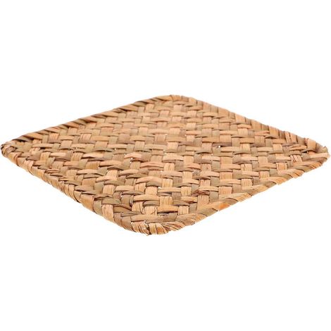 Napperon tissé orange en jonc de mer, protège-table pour la cuisine (1/4)