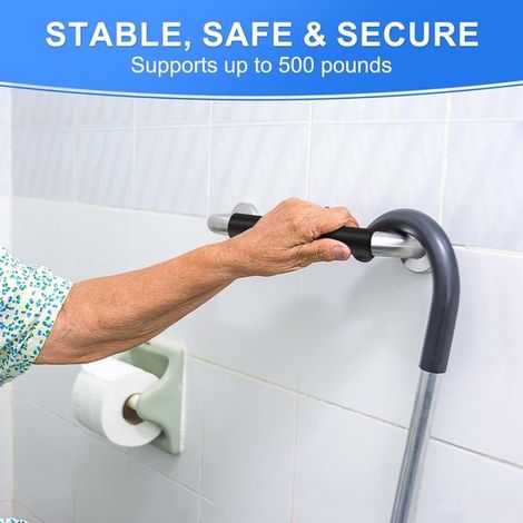 Maniglione di sicurezza per vasca e doccia — Maniglione antiscivolo per doccia da 30 cm — Maniglione di sicurezza appositamente progettato per anziani — Adatto per vasche da bagno, docce, bagni e WC (1/4)