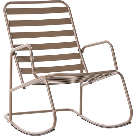 Sedia a dondolo da giardino moderna in metallo Design a doghe per esterni Alluminio Tortora Turi (1/5)