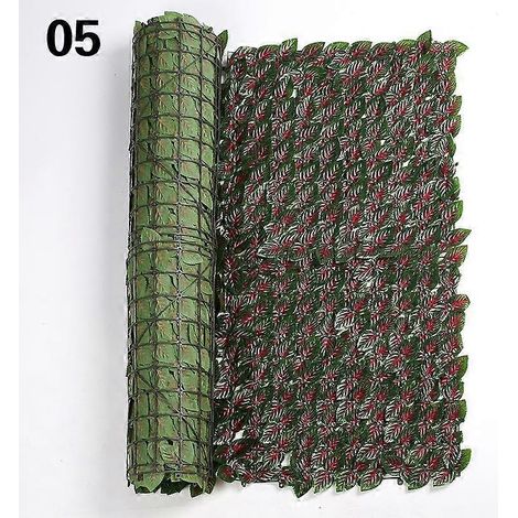 Clôture murale verte de 0,5 x 1/3 m, fausse vigne de lierre, filet de feuilles artificielles pour jardin et terrasse, décoration0,5 x 1 m multicolore (1/5)