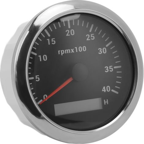 Compteur de régime 85mm 4000 tr/min IP67 étanche avec rétroéclairage 7 couleurs pour auto bateau camping-car yacht - Noir (1/5)