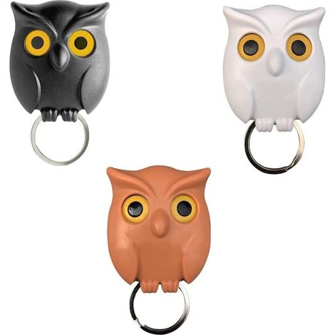 3 Pcs Hibou Crochets Porte Clés,Porte-clés Mural Magnétique Auto-adhésif, pour Accrocher Clés à Maison (1/5)