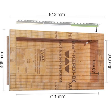 Schlüter® KERDI BOARD NLT Wandnische 711 x 305 x 89 RGB+ weiß (KB12NLTP5AE9)