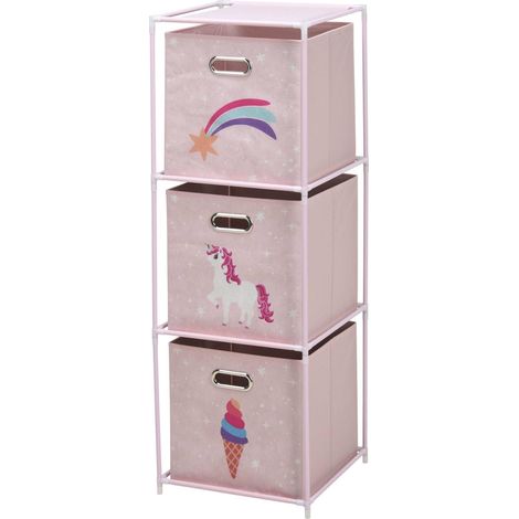 Étagère à 3 étagères en métal rose H.102 cm (1/4)