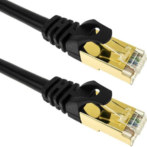 Câble réseau Ethernet FTP Cat.7 noir 1 m