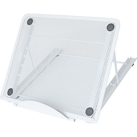 Support tablette et ordinateur portable, support solide dissipateur de chaleur réglable pour maison bureau blanc (1/5)
