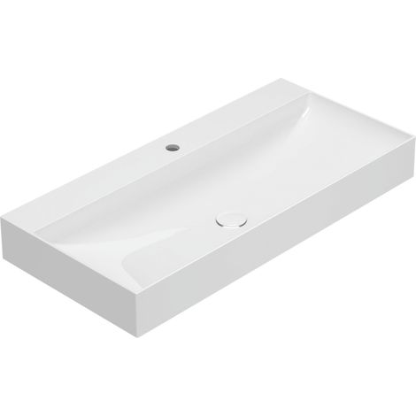 Lavabo en céramique 100x47 cm Globo T-EDGE B6R100BI  Blanc - Céramique