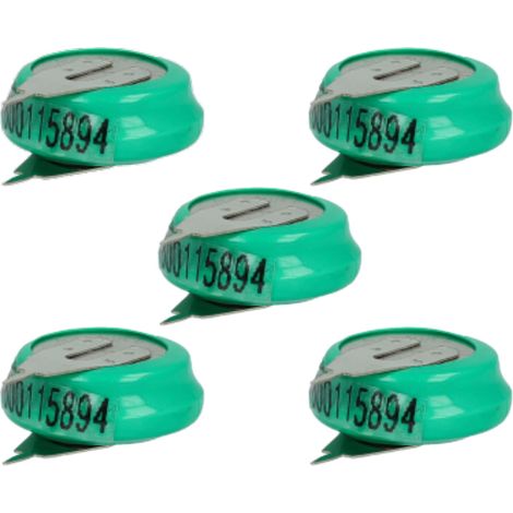vhbw 5x NiMH replacement button cell battery tab type 1/V80H 2 pins 80mAh 1.2V suitable for model building batteries, solar lights etc. (1/4)