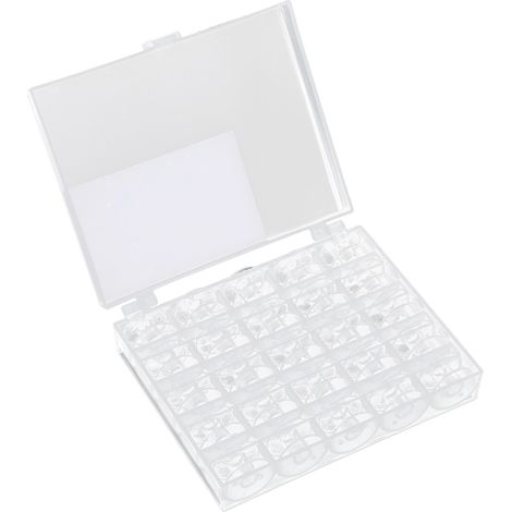 25 pièces Bobines pour Machine à Coudre en Plastique Transparent, Boîte de Rangement pour Couture et Broderie à Domicile (1/5)