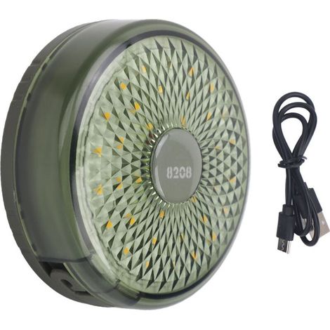 Guirlande lumineuse de camping d'extérieur, rechargeable, chargement USB, protection IPX4 résistante à l'eau pour tente, vert, (1/4)