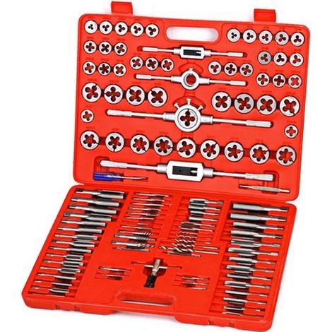 Juego de machos y terrajas especial metricas y pulgadas, 115 piezas