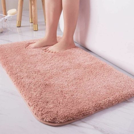 Non Slip Bath Mat,Super Soft Plush Shaggy Bathroom Area Rugs, Extra-Thick Water Absorbent Bath Rugs with Waterproof Backing for Tub Shower,Bathroom, Living Room, 4060cm -Pink (1/5)