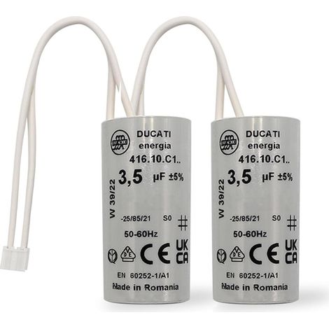 2 Condensateurs, 3,5 uF, à Connecteurs, pour Moteur Volet Roulant Bubendorff (1/5)