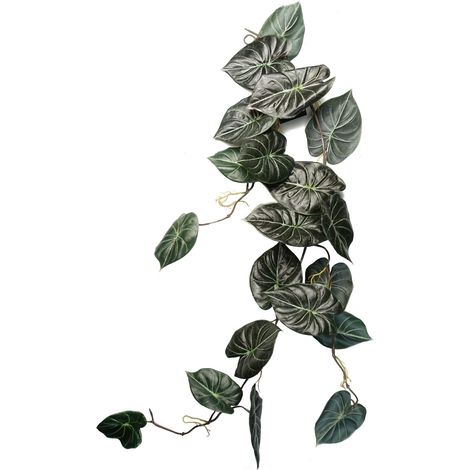 120cm Artificial Hanging Trailing Plant Alocasia Dragon Scale Dark (1/4)