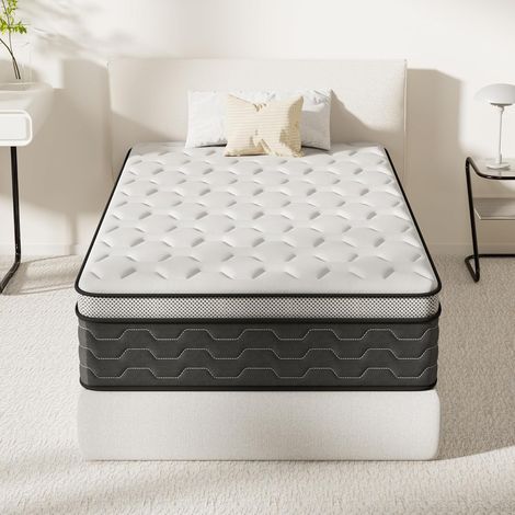 STANEW Materasso singolo 120x190, Altezza 30cm, Materasso a Molle e Schiuma, Insacchettate Sostegno Perfetto, Confortevole e Traspirante, Durezza Media,Ortopedico Ergomico,Materassi letto