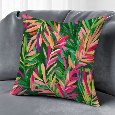 Housse de coussin fleurs extérieur, décoration jardin maison,40×40cm (1/5)