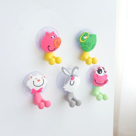5 pièces porte-brosse à dents brosse à dents ventouse grenouille porcelet vache chaton lapin (1/3)