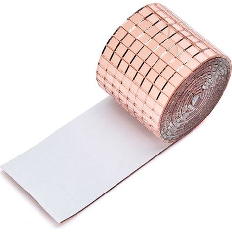 Tiles of mosaic self-adhesives 1464 Grains, self-adhesive wall-mounted innovative, mirror in glass, decoration of the home, KTV, or Rose, 4x100cm (1/5)