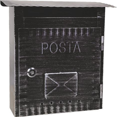 CASSETTA POSTALE 'IBISCO' cm 26x9,7x h 29 - argento antico  - KASART