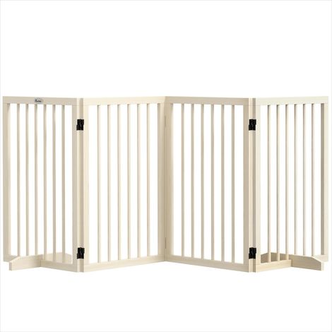 Barrière pour animaux pliable en bois massif 206 x 35,5 x 76 cm (1/5)