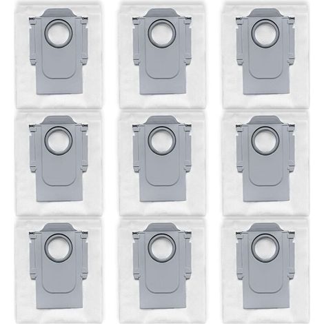 9 Sacs à poussière compatibles avec Roborock Qrevo Série (Curv, Curv 2 Pro, CurvX, Curv S5X, Edge, Master, MaxV, Plus, Pro, S, Slim, S5V), QV 35A / 35S, S8 MaxV Ultra, Saros 10 / 10R / Z70 (1/4)