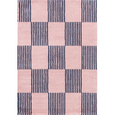 Tapis moderne bleu épais doux à poils longs intérieur - 80 x 140 cm (1/5)